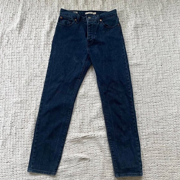Levi's Wedgie Icon Fit Jeans in Intergalactic Dark With White Dots -  Size 26 - Picture 2 of 5
